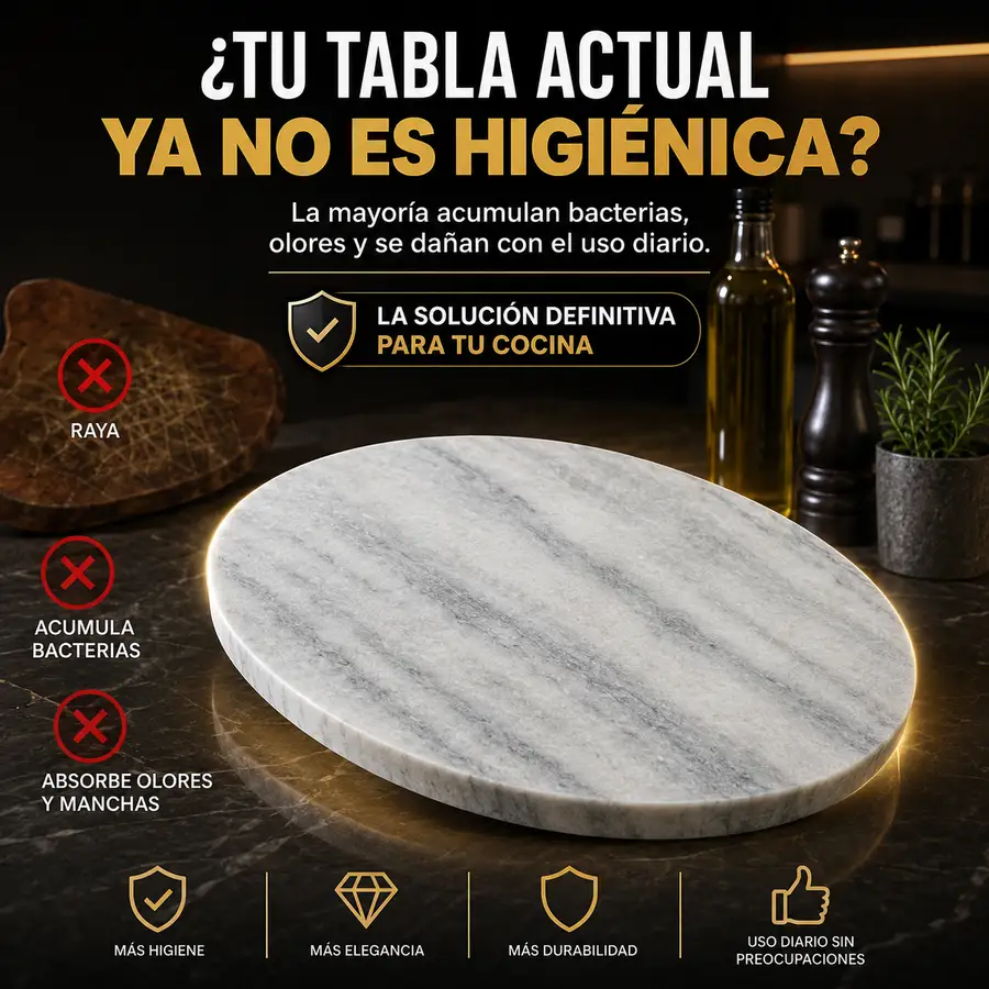 Tabla de Picar de Mármol Ovalada